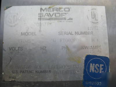 Merco savory conveyor toaster electric model R2-tvs