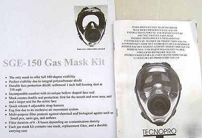 New tecnopro sge 150 gas mask full facial coverage