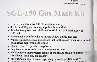 New tecnopro sge 150 gas mask full facial coverage