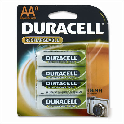 Rechargeable ni-mh batteries, aa, 8/pack
