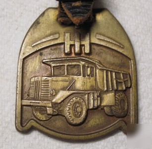 Vintage ih international harvester watch fob leth strap