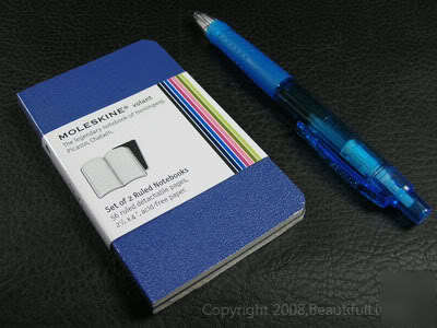 2 moleskine x-small volant plain notebook journal blue