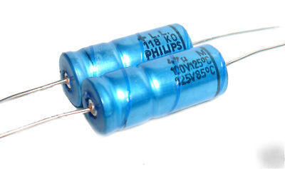 Philips / bc 118 axial lead capacitors 47UF / 125V ll