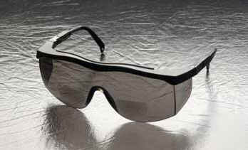 Bifocal safety glasses - grey poly lens +3.00 diopter
