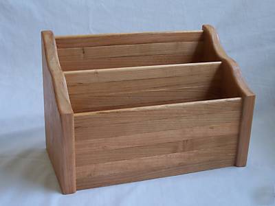 Desk organizer cherry wood natural finish 