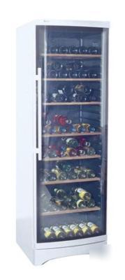 Summit silver exterior 120-bottle display wine cellar