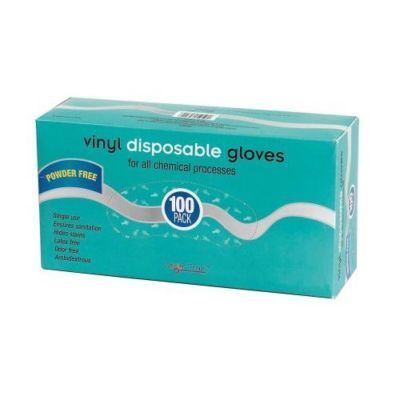 Vinyl disposable gloves powder free chemical large 100