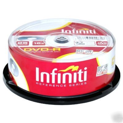 Infiniti pro 16X multi speed dvd-r whitetop 25 cake box