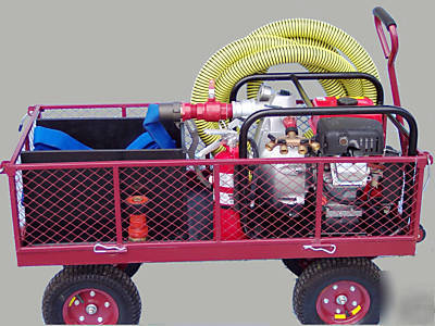 Home, farm, marina firefighting high pressure pump cart