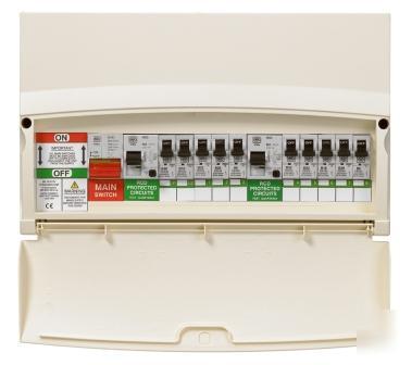 Mk 10 way 17TH edition twin rcd consumer unit & mcb's