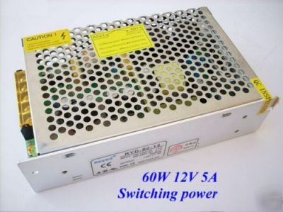 60W 12V 5A dc switching power supply cctv 110V 220V out