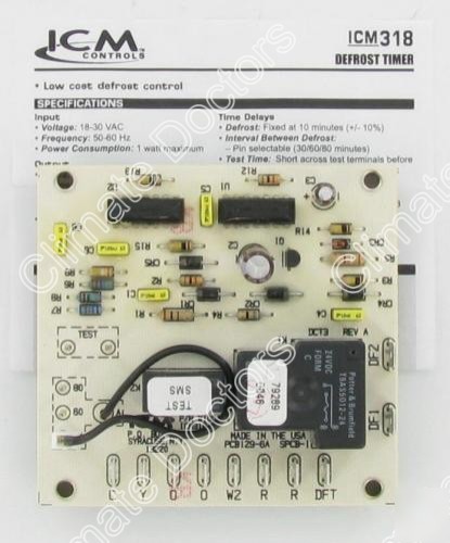 ICM318 heat pump defrost control timer