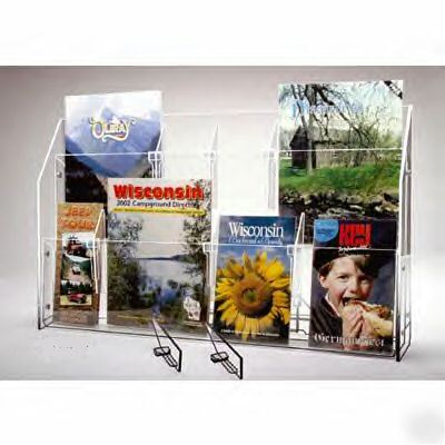 New 3 tier catalog & brochure holder adjustable pockets 