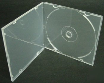 Slim single clear poly flex cd dvd r cases jewel box