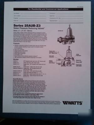  pressure reducing valve watts 25AUB Z3 3/4