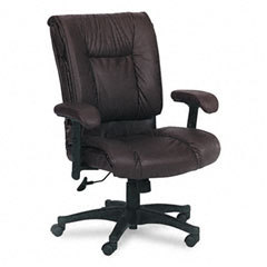 Office star 93 series leather mid back swivel chair