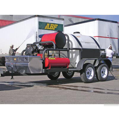 Pressure washer - 4 wheel trailer mounted - hot water