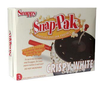 Popcorn supplies - crispy white snap pak 3 pack box
