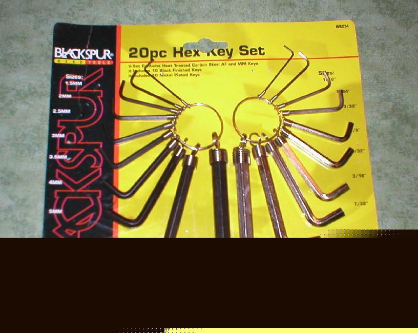 Blackspur 20 piece hex / allen key set metric imperial