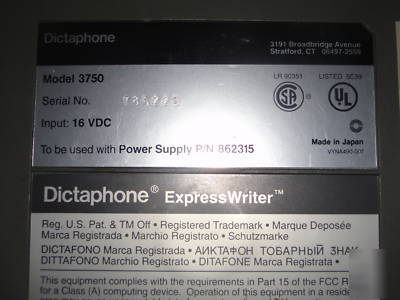 Dictaphone express writer model 3750