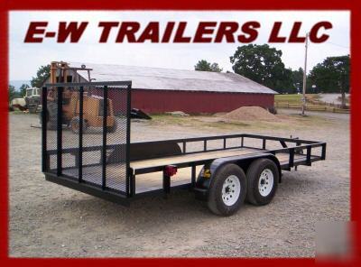 New 2010 16' utility lowboy trailer -rear gate