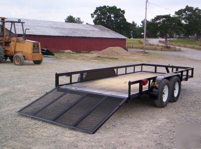 New 2010 16' utility lowboy trailer -rear gate