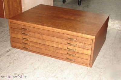 New map/atlas/blueprint/filing flat file cabinet cherry 