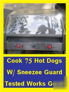 Star 75-s hot dog grill rollers w/sneezee guard tested
