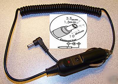Uniden scanner 12 volt dc car power cord, 1.3MM tip