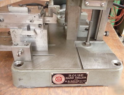 Rouse hand milling machine reconditioned + fixture