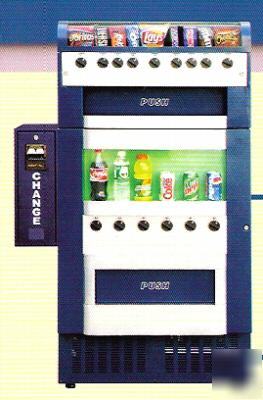 Vending machine snack bottle & can w/bill changer combo