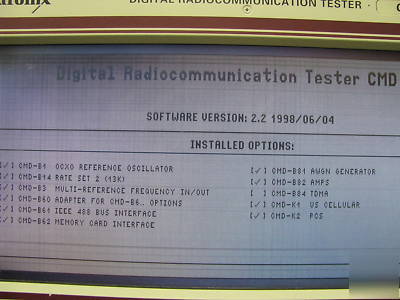 Tektronix digital radiocommunication tester cmd 80 V2.2