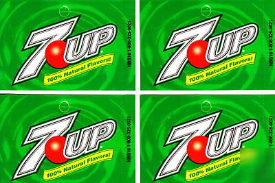 7-up set 4 medium 7UP original title soda flavor labels