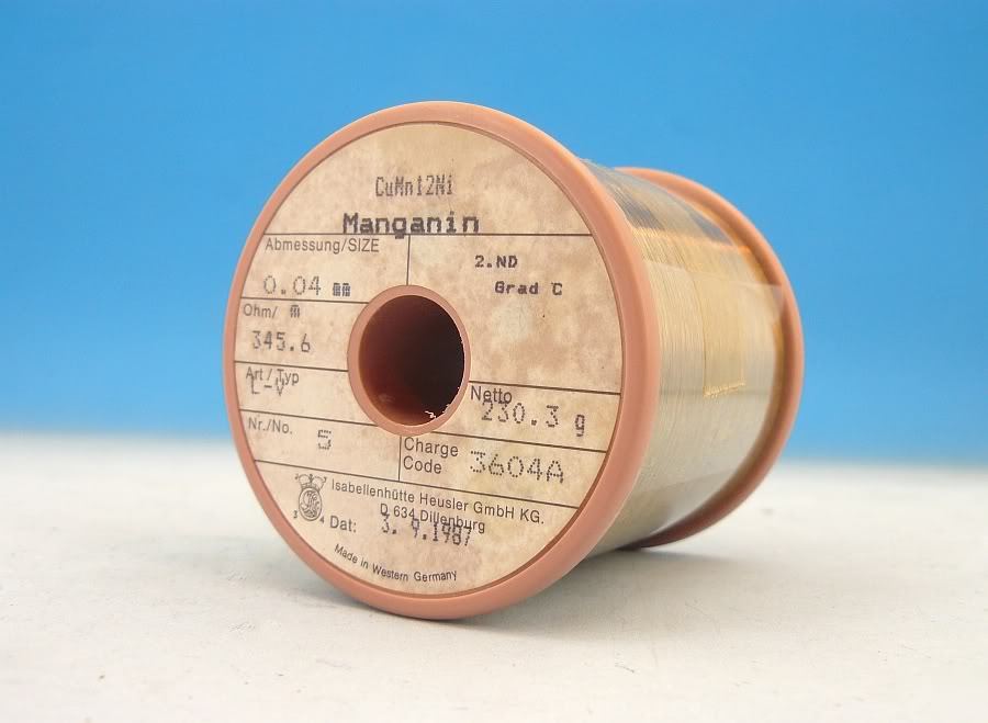345.6 ohm /m precision resistor wire manganin net 230G