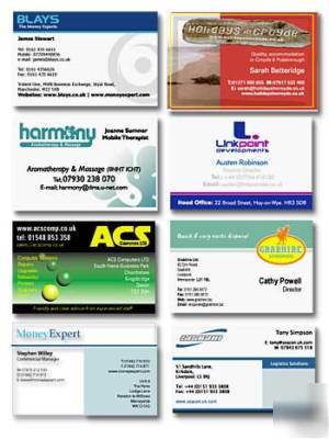 1000 full color uv gloss business cards on 14PT stock 