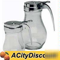 4 dz 6OZ glass syrup dispensers w/ chrome plastic top