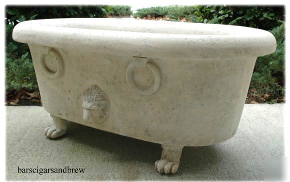 Antique stone clawfoot bathtub w rings old style tub