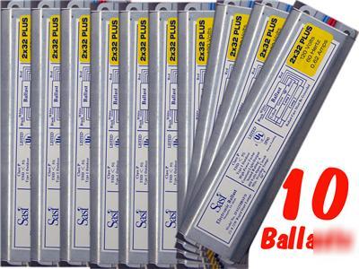 Electronic ballasts f/2 fluorescent lamps T8-32W 10UNIT