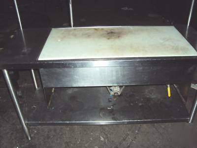 Stainless steam / work table undershelf overshelf gas