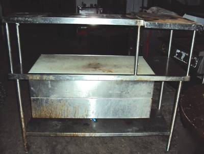 Stainless steam / work table undershelf overshelf gas