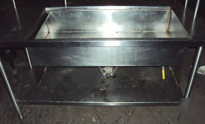 Stainless steam / work table undershelf overshelf gas