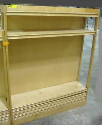 Wooden store shelf bookcase storage rack 4' x 7'