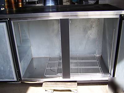 Beverage air two door under counter work top prep table