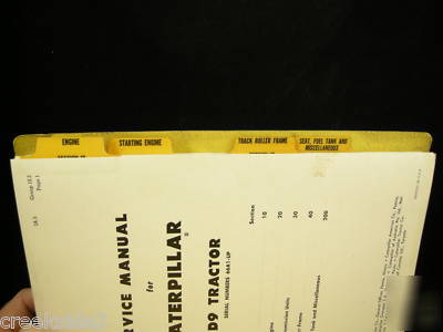 D9 caterpillar tractor service manual cat 66A1-up