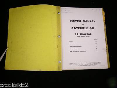 D9 caterpillar tractor service manual cat 66A1-up