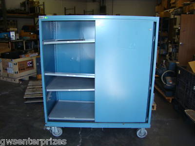 Lista 4 shelf mobile modular storage cabinet blue 