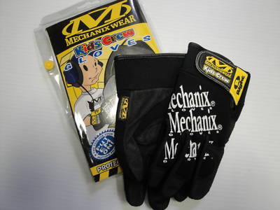 New mechanix wear kids crew black work/race gloves 3/4