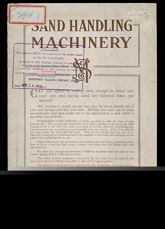 Standard sand machinery construction catalog oh c 1918