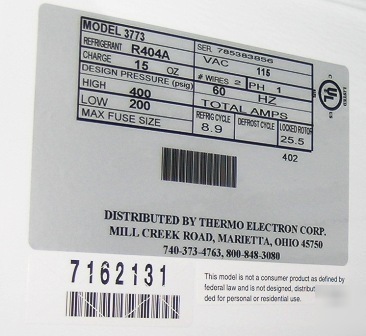 Thermo electron thermo forma lab refrig model 3773
