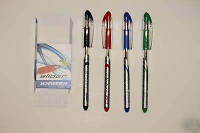 Wallet 4 coloured schneider slider xb ballpoint pens